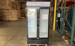 Clearance NSF ETL 39 inches two glass door refrigerator 09187