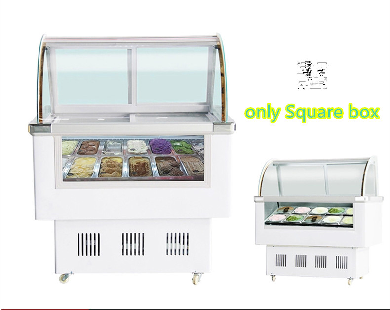 220V Commercial Frozen  Ice Cream Showcase Hard Ice Cream Cabinet 12Pan FastShip 