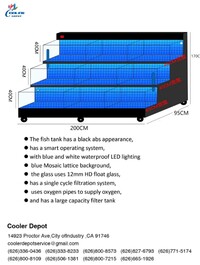 80 inches Sea Water Seafood Lobster Display Case 220v HL80