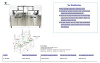 NSF Bar Bubble Tea WorkStation Hot and Cold Water HT-M-1800