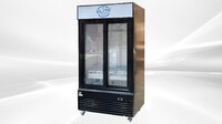 NSF 40 inches Two Slide glass Door Refrigerator ESM-33SR