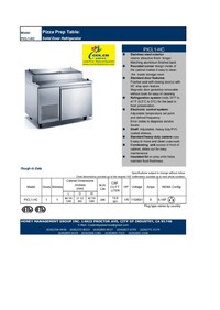 NSF Pizza Prep Table Refrigerator 50 ins PICL1
