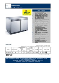 NSF Undercounter refrigerator 47 ins UUC-48R-E-HC