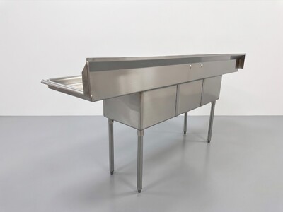 90 ins Stainless Steel 3 Compartment Sink NSF HN-C3T181812-18LR