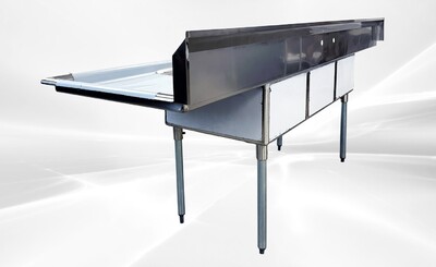 102 in Stainless Steel 3 Compartment sink NSF HN-C3T182412-24LR