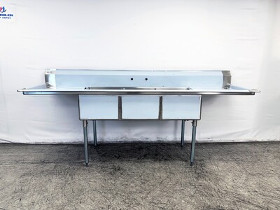 102 in Stainless Steel 3 Compartment sink NSF HN-C3T182412-24LR