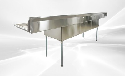 120 in Stainless Steel 3 Compartment sink NSF HN-C3T242412-24LR