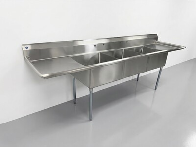 120 in Stainless Steel 3 Compartment sink NSF HN-C3T242412-24LR