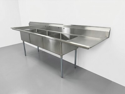 120 in Stainless Steel 3 Compartment sink NSF HN-C3T242412-24LR