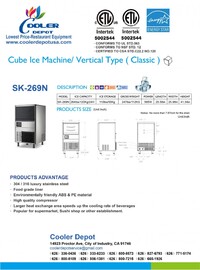 NSF 260 lbs Seafood Ice Maker granular ice Machine  SK-269N