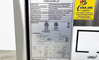 NSF 51 in open air Sandwich Refrigerated Merchandiser CF-1300C