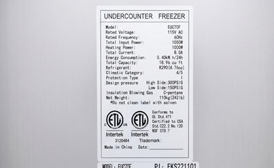 NSF Undercounter freezer 72 ins EUC70F