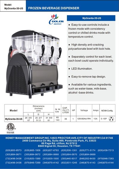 NSF 12L Three Margarita Slush Slushy Making Machine MG12L-3S
