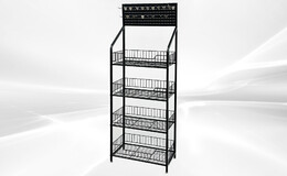 4 Shelfs Angled Mobile Merchandising Rack display DW4R