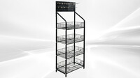4 Shelfs Angled Mobile Merchandising Rack display DW4R