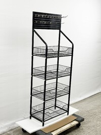 4 Shelfs Angled Mobile Merchandising Rack display DW4R