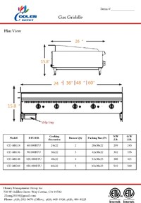 NSF 60 ins gas heavy duty griddle TC-G60-M