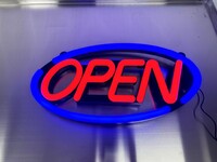 LED Tube Neon Business Open Sign Oval Shaped M35