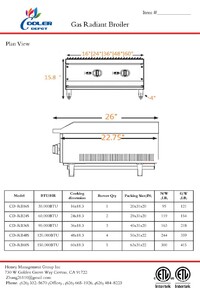 NSF 60ins heavy duty Radiant broiler CD-RB60