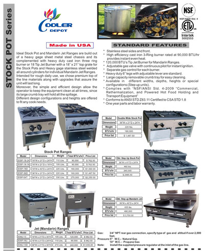 NSF 36ins two hole chinese wok range US made US13X2