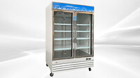 NSF Merchandiser Refrigerator 2 glass door cooler G1.2BM2F wing