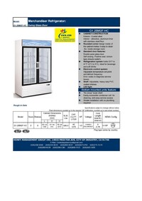 NSF Merchandiser Refrigerator 2 glass door cooler G1.2BM2F wing