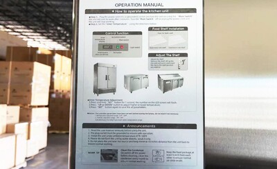 NSF Reach In Three Door Refrigerator SS interior KR-82B