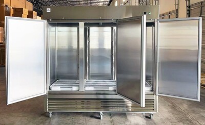 NSF Reach In Three Door Refrigerator SS interior KR-82B
