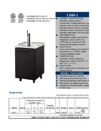 NSF 23 ins Kegerator Beer dispenser 1 Tap Black UUD-1