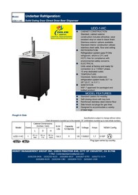 NSF 23 ins Kegerator Beer dispenser 1 Tap Black UUD-1