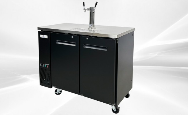 NSF 48 ins Brew Fridge cooler Beer dispenser 2 tap UUD24-48