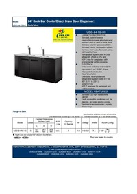 NSF 72 ins Depth Kegerator Beer dispenser 4 tap UUD-24-72