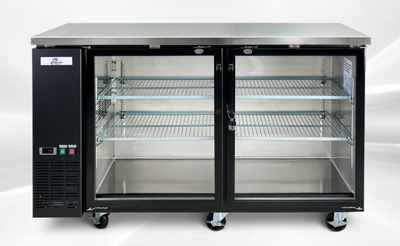 NSF 60 ins Beer Black Glass Door Back Bar Cooler case UBB24-60G-