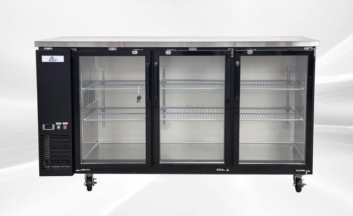 NSF 72 ins Beer Bar Glass Door Refrigerator Black case UBB24-72G
