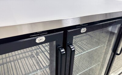 NSF 72 ins Beer Bar Glass Door Refrigerator Black case UBB24-72G