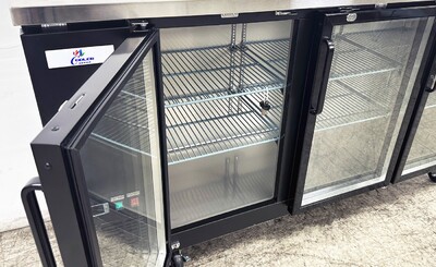 NSF 72 ins Beer Bar Glass Door Refrigerator Black case UBB24-72G