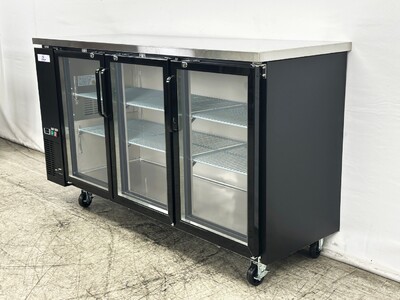 NSF 72 ins Beer Bar Glass Door Refrigerator Black case UBB24-72G