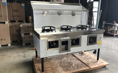 Commercial restaurant NSF 3 hole Chinese Wok Range made USA