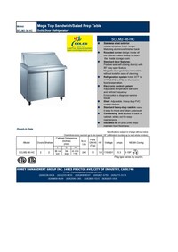 NSF Sandwich Prep Table mega 36 ins SCLM2-36-E-HC