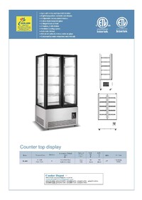 NSF 4 Sided Glass Standing Gelato Freezer Display DL-600F