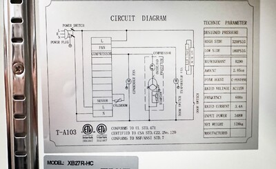 NSF restaurant One Door Refrigerator XB27R