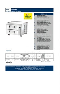 NSF 2 Drawer Refrigerated Chef Base CB36