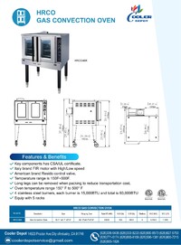 NSF Commercial Convection Oven Natural Gas HRCO-60K