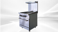 NSF 24 ins 2 top burner12 ins griddle Range oven TC-R24-12MG