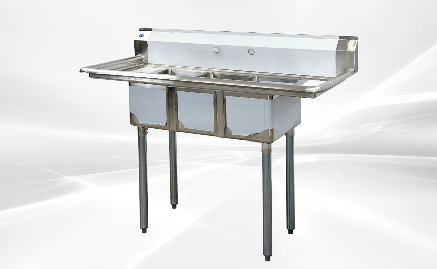 C3T101410-10LR 50 ins  Stainless Steel 3 Compartment Sink NSF