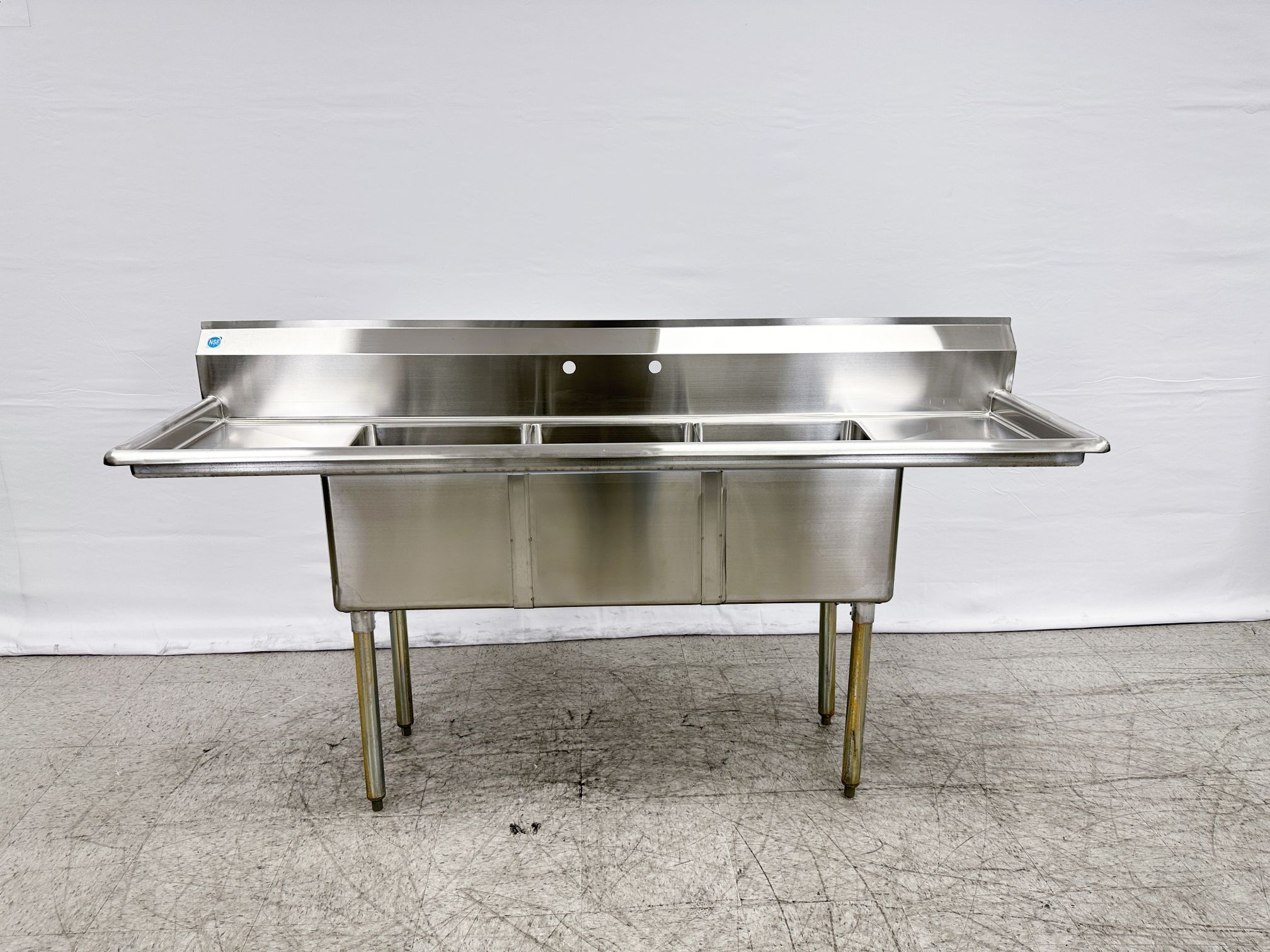 75 ins Stainless Steel Three Compartment Sink NSF C3T151512-15LR