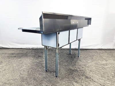 75 ins Stainless Steel 3 Compartment Sink NSF HN-C3T151512-15LR