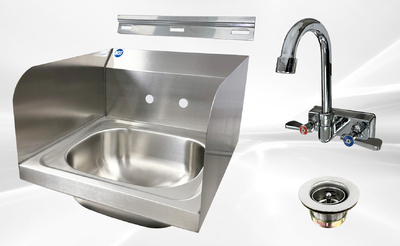 15 ins hand sink with two splashes and faucet NSF HN-HS-15-SP