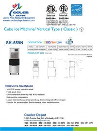 NSF 550 lbs granular ice seafood ice Maker SK-559N+275 bin