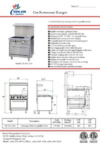 36 ins 4b12g NSF oven ranges CD-R4-12G TC-R36-12MG